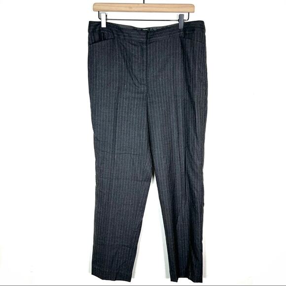 Talbots gray wool blend pinstripe heritage business casual dress pants 12P B175 - Picture 1 of 7